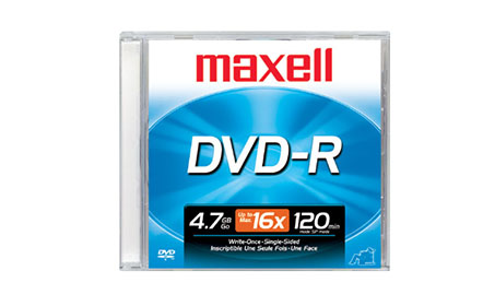 Photo: MAXELL DVD-R 4.7GB/120MIN/16X (908338-TW) GE