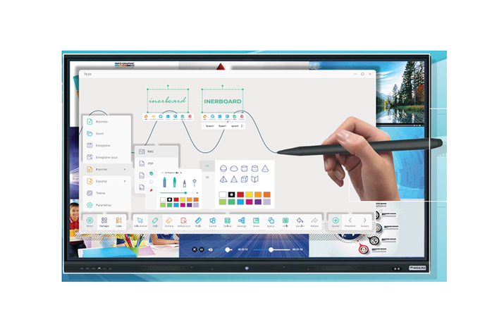 INERBOARD, INERBOARD ECRAN INTERACTIF TACTILE 86'' CAMERA 4K INTEGRÉE 48 MEGA PIXEL /INERIFP86IT